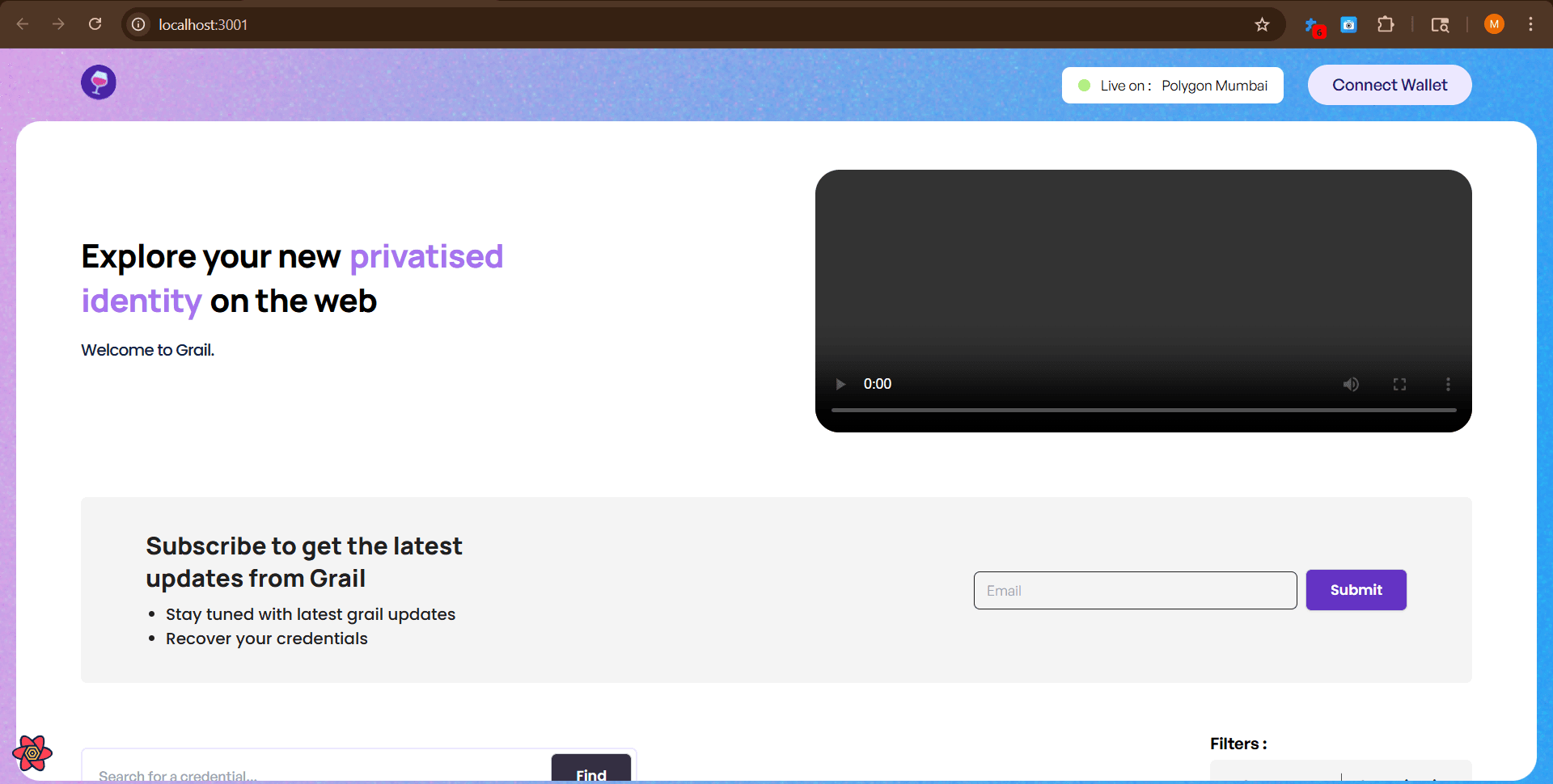 Grail Issuer screenshot