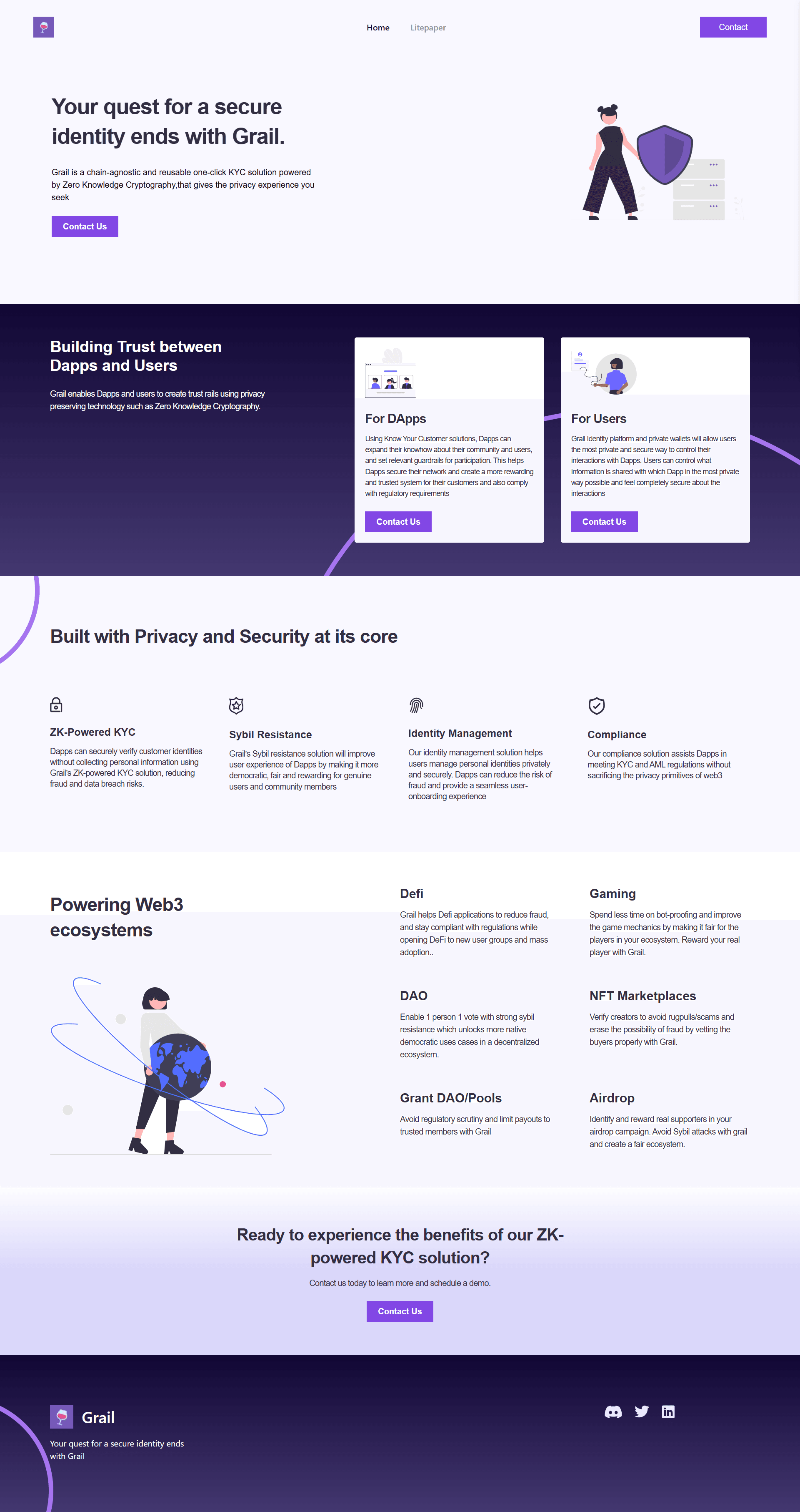 Grail Website screenshot